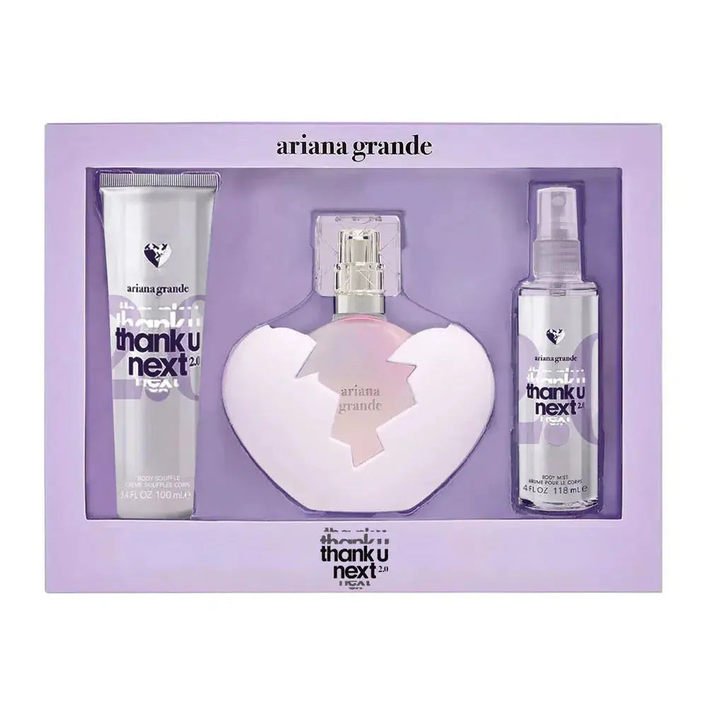 Estuche Ariana Grande Thank U Next 2.0 Mujer 3psz 100ml Edp + crema + splash Body myst