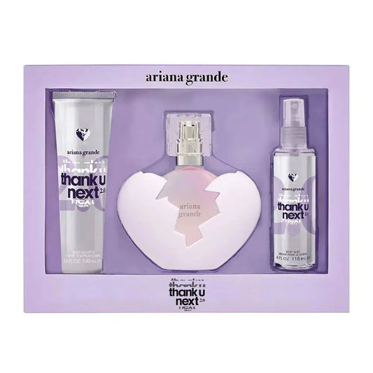 Estuche Ariana Grande Thank U Next 2.0 Mujer 3psz 100ml Edp + crema + splash Body myst