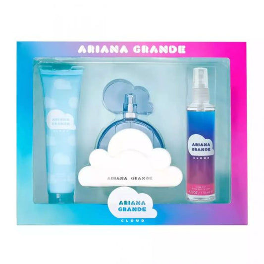 Estuche Cloud Ariana grande mujer 3pzs 100ml edp+ crema+ Gel de baño